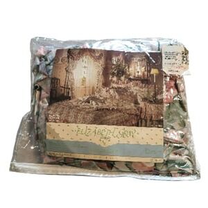 New Croscill‎ English Rose Ruffle Pillow Sham Standard Elizabeth Gray Pink